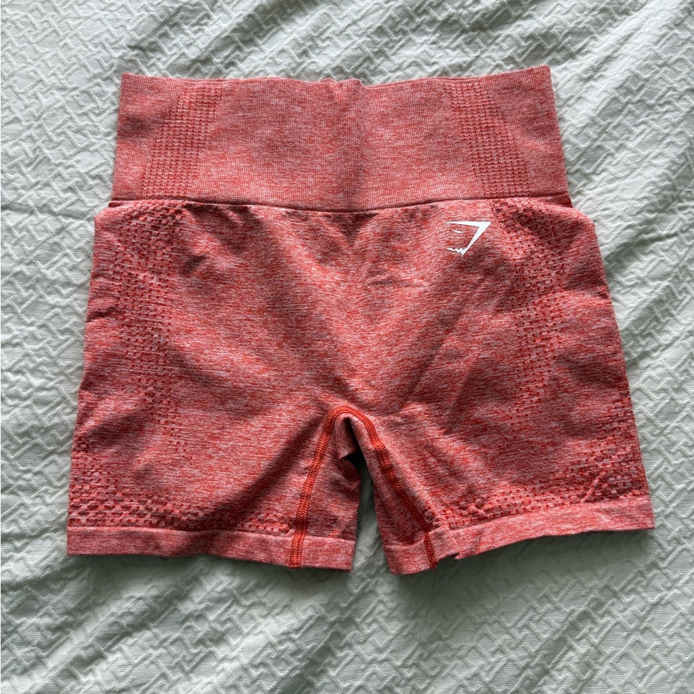 Gymshark Seamless High-Waist Shorts in Coral